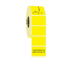 60mm x 40mm Eco Termal Sarı İlaç Etiketi