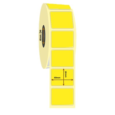 60mm x 30mm Kuşe Sarı Renk İlaç Etiketi