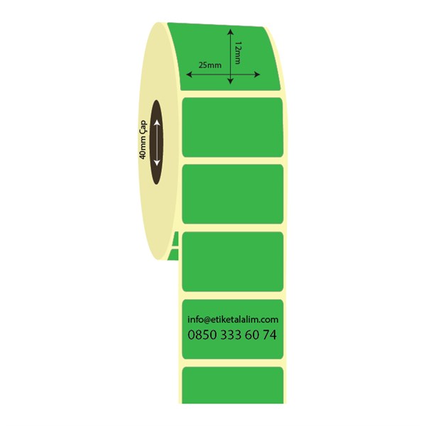 Eczane - İlaç Etiketi25mm x 12mm Eco Termal Yeşil Renk İlaç Etiketi