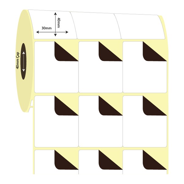 Kuşe Sürsajlı-Örtücü Etiket (sticker)30mm x 40mm 3'lü Bitişik Kuşe Sürsajlı Etiket