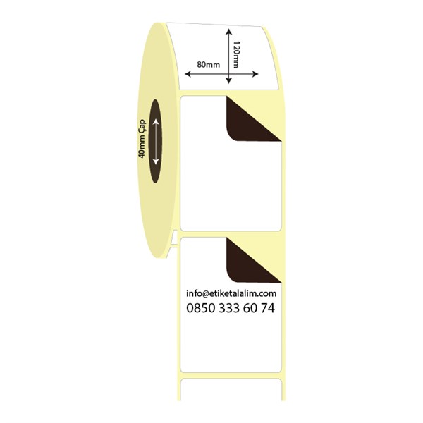 Kuşe Sürsajlı-Örtücü Etiket (sticker)80mm x 120mm Kuşe Sürsajlı Etiket