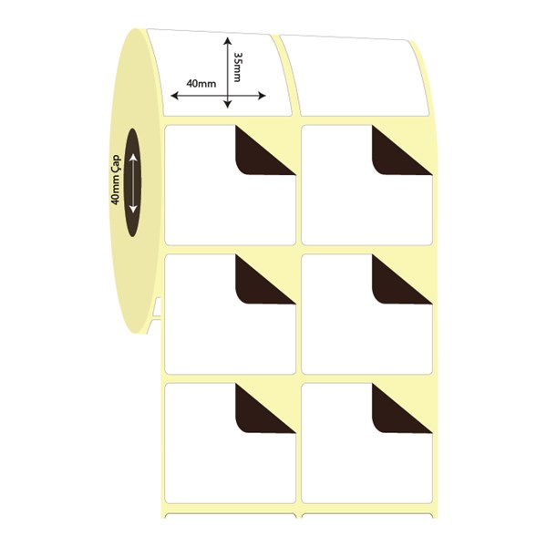 Termal Sürsajlı-Örtücü Etiket (sticker)40mm x 35mm 2'li Ara Boşluklu Termal Sürsajlı Etiket