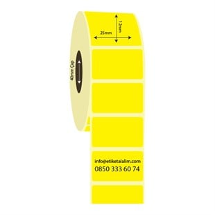 25mm x 12mm Sarı Renk Kuşe İlaç Etiketi