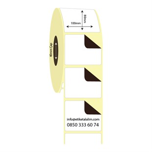 Kuşe Sürsajlı-Örtücü Etiket (sticker)100mm x 80mm Kuşe Sürsajlı Etiket