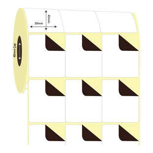 Kuşe Sürsajlı-Örtücü Etiket (sticker)30mm x 45mm 3'lü Bitişik Kuşe Sürsajlı Etiket