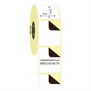 Kuşe Sürsajlı-Örtücü Etiket (sticker)30mm x 45mm Kuşe Sürsajlı Etiket