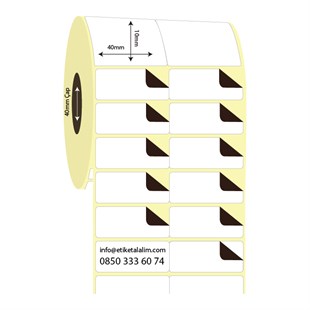 Kuşe Sürsajlı-Örtücü Etiket (sticker)40mm x 10mm 2'li Bitişik Kuşe Sürsajlı Etiket