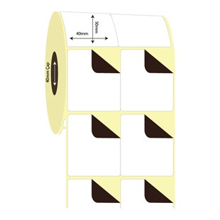 Kuşe Sürsajlı-Örtücü Etiket (sticker)40mm x 50mm 2'li Bitişik Kuşe Sürsajlı Etiket