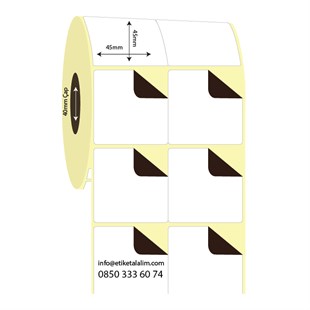 Kuşe Sürsajlı-Örtücü Etiket (sticker)45mm x 45mm 2'li Bitişik Kuşe Sürsajlı Etiket