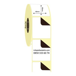 Kuşe Sürsajlı-Örtücü Etiket (sticker)60mm x 80mm Kuşe Sürsajlı Etiket