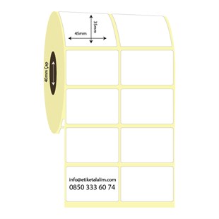 Lamine Termal (Sticker)40mm x 35mm 2'li Ara Boşluklu Lamine Termal Etiket