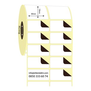 Termal Sürsajlı-Örtücü Etiket (sticker)30mm x 10mm 2'li Ara Boşluklu Termal Sürsajlı Etiket