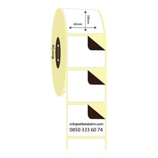 Termal Sürsajlı-Örtücü Etiket (sticker)65mm x 50mm Termal Sürsajlı Etiket
